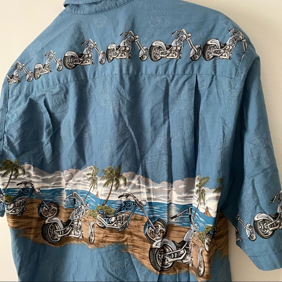 💙 Blue Motorcycle Hawaiian Shirt - Picture 8 of 9